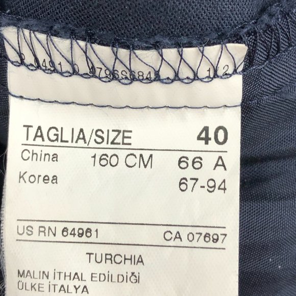 United Colors of Benetton Navy Pin Striped Flared Pants Quiet Luxury Old Money - Picture 9 of 13